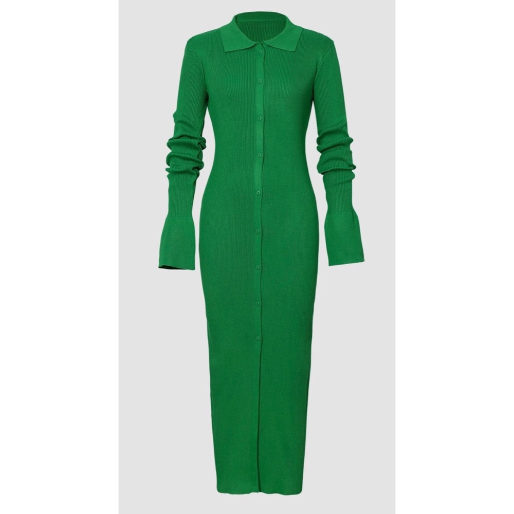 Shell Sleeve Ribbed Maxi Dress - Picture 10 of 17